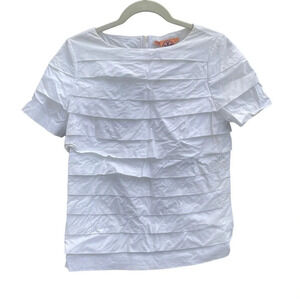 TORY BURCH WHITE RUFFLE BLOUSE